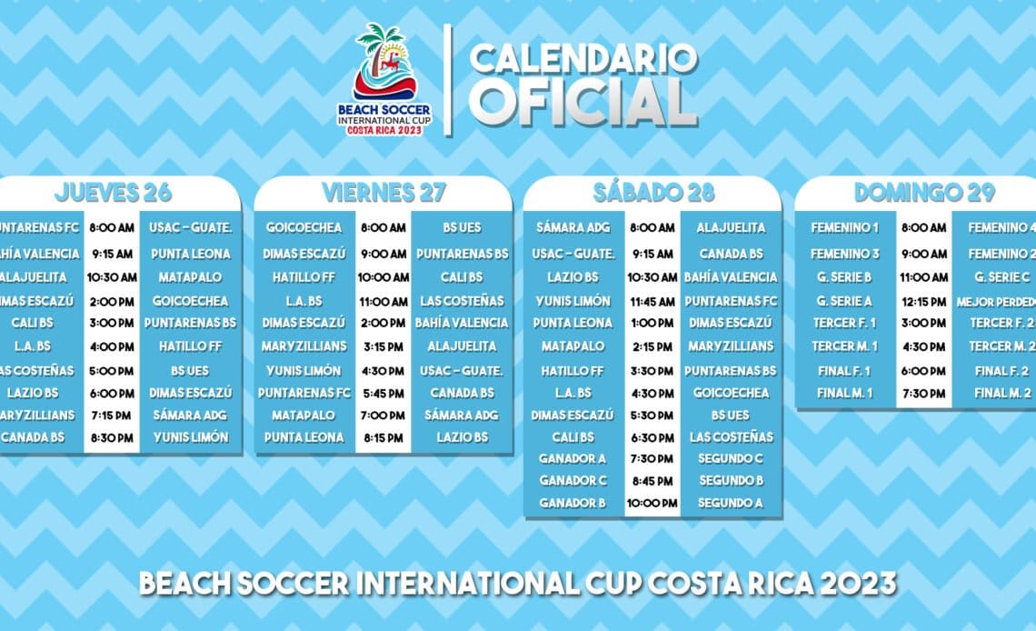 Ya está definido las fechas y horarios de fútbol playa en Puntarenas 1 Fútbol Playa en Puntarenas