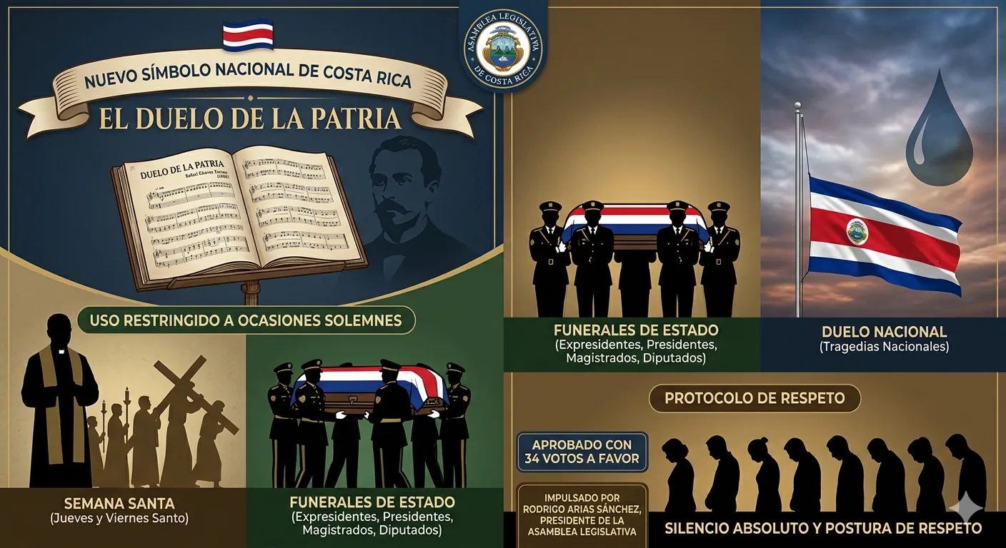 Infografia sobre los usos del Duelo a la Patria. Generada por IA